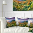 thumbnail image 1 of Designart Purple Sky and Green Mountains - Landscape Photo Throw Pillow - 16x16, 1 of 5