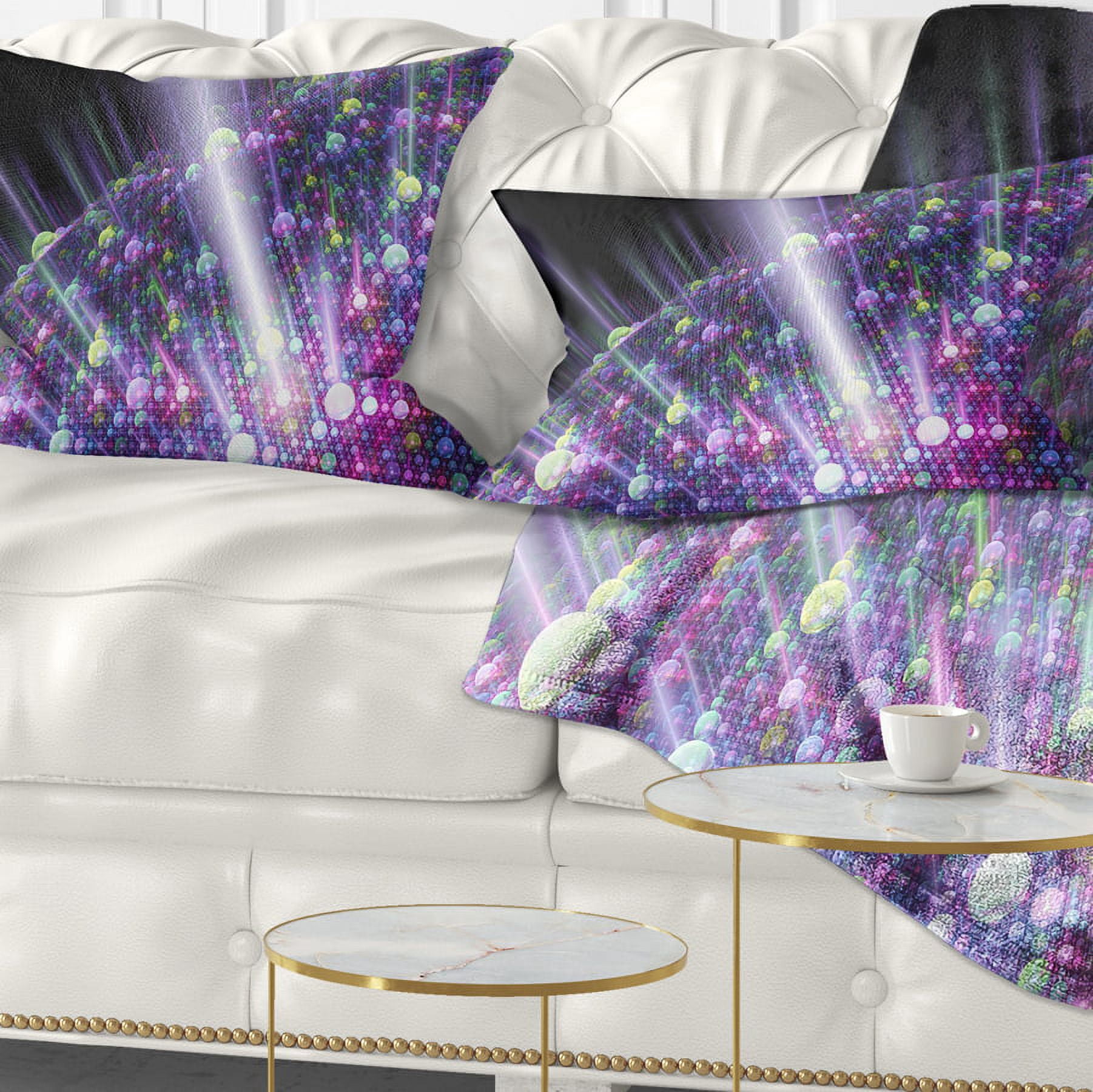 Designart Purple Solar Bubbles Planet - Abstract Throw Pillow - 12x20