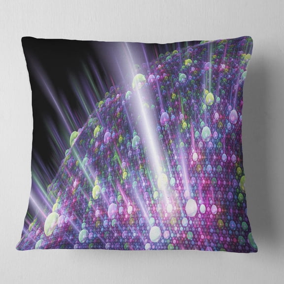 Designart Purple Solar Bubbles Planet - Abstract Throw Pillow - 16x16