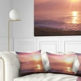 thumbnail image 1 of Designart Purple Tinged Seashore At Sunset - Seashore Throw Pillow - 16x16, 1 of 5