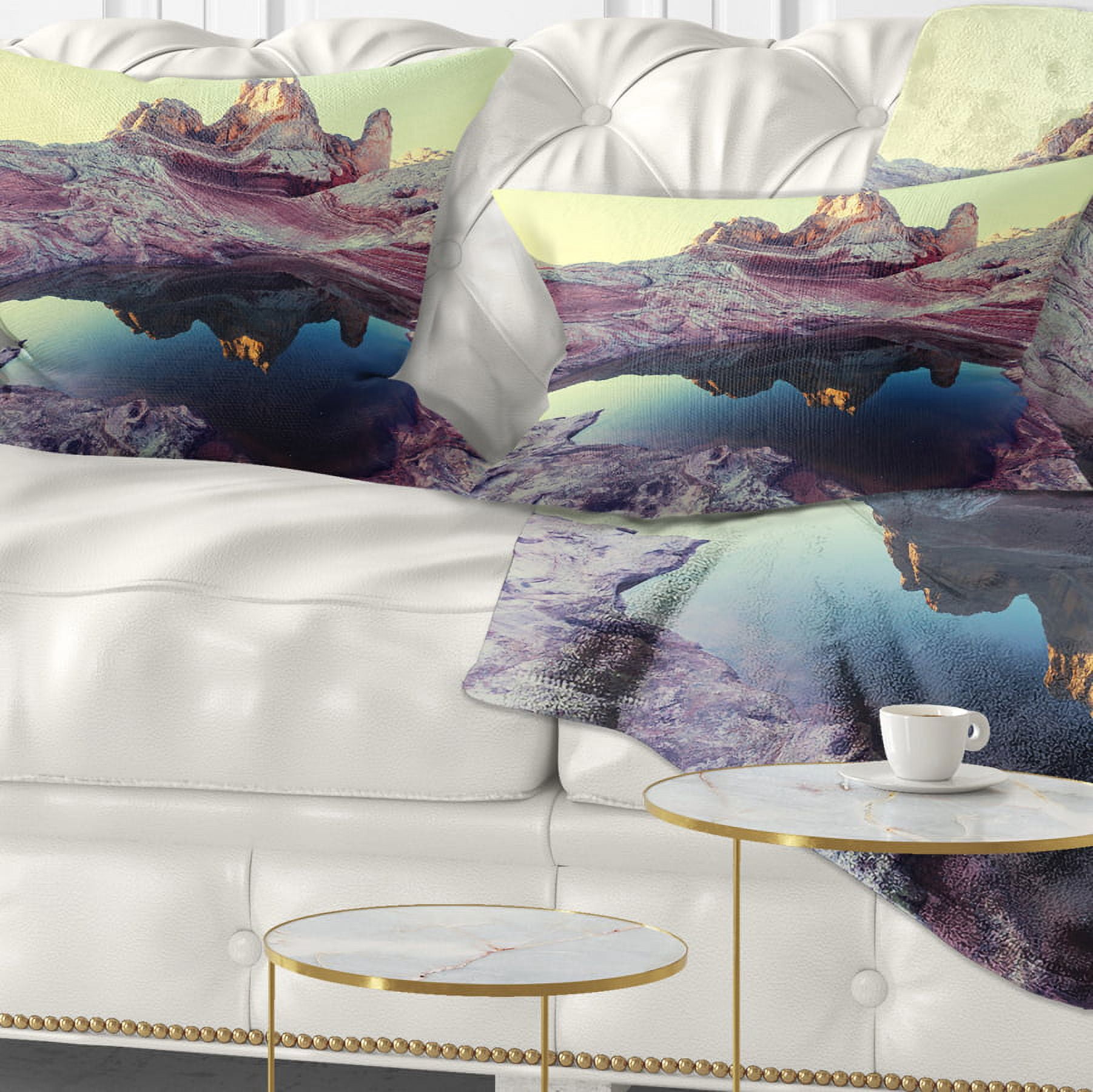 Designart Purple Tinged Vermilion Cliffs - Landscape Printed Throw Pillow - 12x20