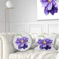 Designart Purple Watercolor Summer Flower - Floral Throw Pillow - 12x20