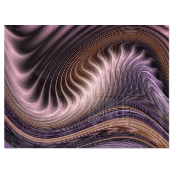 Designart 'Purple Waves Fractal Wall Art ' Abstract Metal Wall Art Print