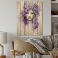 thumbnail image 1 of Designart "Purple White Lilac Blossoms Fragrant Floral Whispers" Floral Print on Natural Pine Wood, 1 of 5
