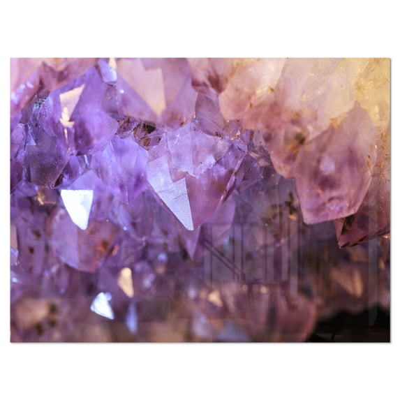 Designart 'Purple White Natural Amethyst Geode ' Large Abstract Metal Artwork