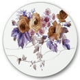 thumbnail image 1 of Designart 'Purple Wildflowers On White IV' Traditional Circle Metal Wall Art 36x36 - Disc of 36, 1 of 5
