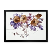 Designart 'Purple Wildflowers On White IV' Traditional Framed Art Print