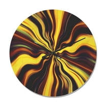 Designart 'Purple Yellow Black Fantasy ' Modern Wood Wall Clock