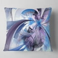 thumbnail image 1 of Designart Purple and Blue Symmetrical Fractal Flower - Floral Throw Pillow - 16x16, 1 of 4