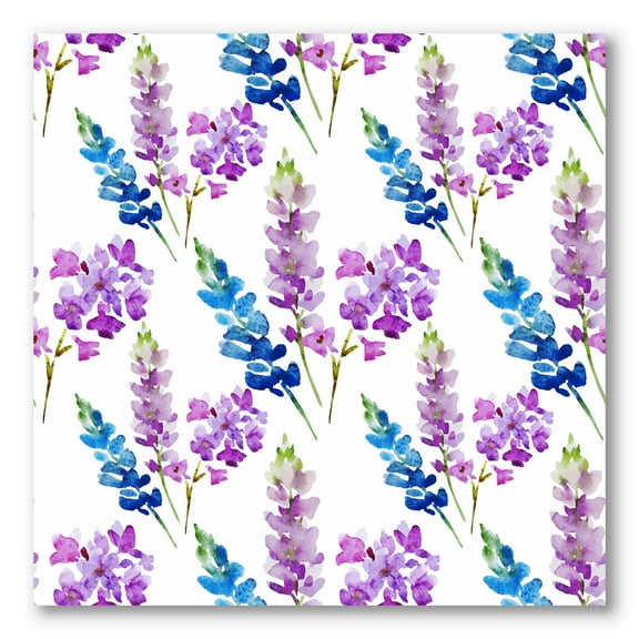 Designart ' Purple and Pink Floral Pattern ' Traditional Canvas Wall Art Print