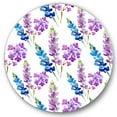 thumbnail image 1 of Designart 'Purple and Pink Floral Pattern' Traditional Circle Metal Wall Art 29x29 - Disc of 29, 1 of 5