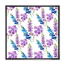 Designart 'Purple and Pink Floral Pattern' Traditional Framed Canvas Wall Art Print