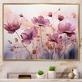 thumbnail image 1 of Designart "Purple delicate Blooms II" Abstract Botanicals Floater Framed Canvas Wall Art, 1 of 7