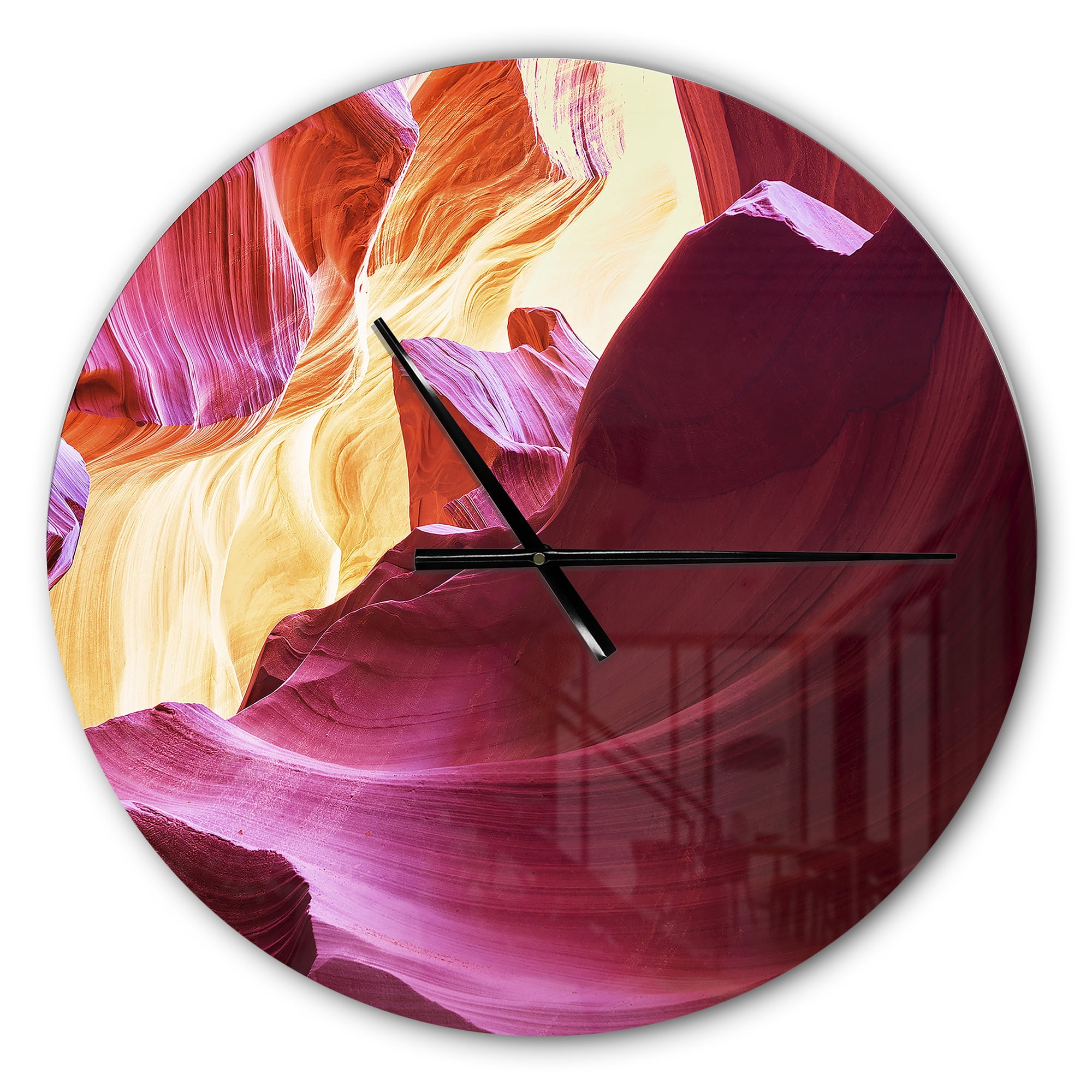 Designart 'Purple in Antelope Canyon ' Modern wall clock