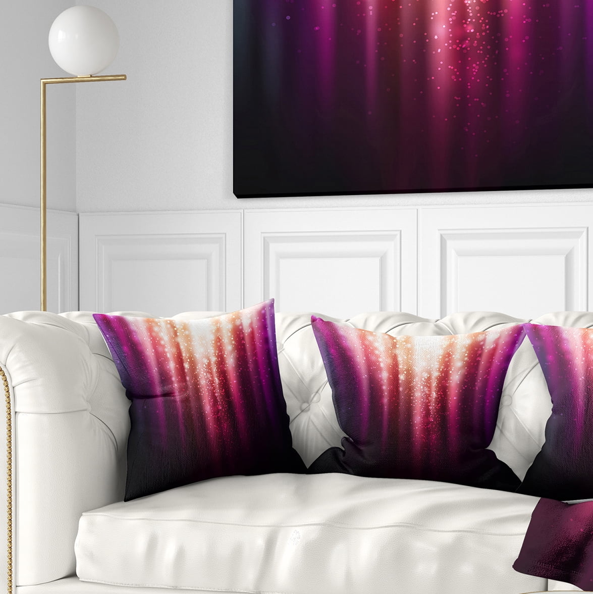 Designart Purple with Magic Light - Abstract Throw Pillow - 18x18