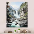 thumbnail image 1 of Designart "Pursuing Waterfalls in the USA I" USA Metal Wall Art, 1 of 5