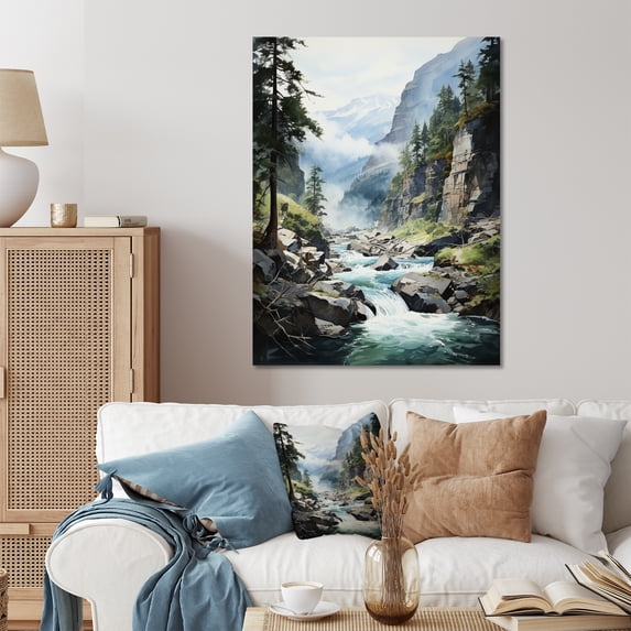 Designart "Pursuing Waterfalls in the USA II" USA Metal Art Print