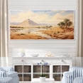 thumbnail image 1 of Designart "Pyramid Majesty Ancient Egyptian Wonder" Oversized Landscapes Framed Wall Art - Traditional Beige Egypt Entryway Framed Wall Art Print, 1 of 6