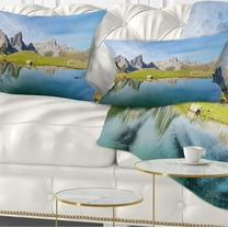 Designart Pyrenee in France Panorama - Landscape Printed Throw Pillow - 12x20