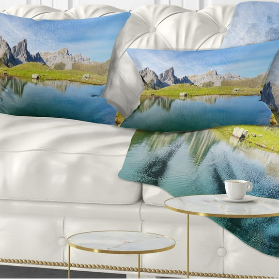 Designart Pyrenee in France Panorama - Landscape Printed Throw Pillow - 12x20
