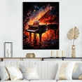 thumbnail image 1 of Designart "Pyrotechnics On The Red Piano" Music Canvas Art Print, 1 of 7