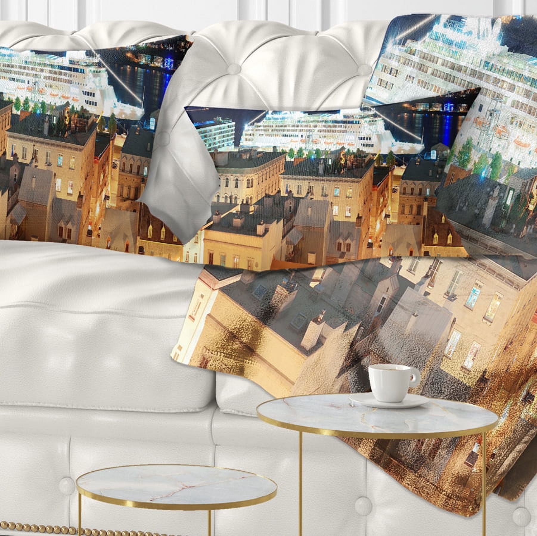 Designart Quebec City - Cityscape Photo Throw Pillow - 12x20