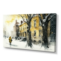 Designart Quebec During Snowfall II Canvas Wall Art