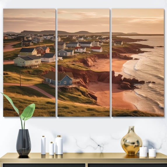 Designart "Quebec s Laurentian Coastal Bliss II" Quebec Metal Wall Art Set