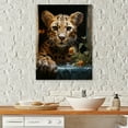 thumbnail image 1 of Designart "Quick Dip With Cheetahs In The Bathroom I" Bathroom Wall Art Living Room, 1 of 7