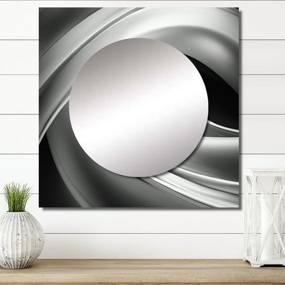 Designart "Quick Silver Velocity" Bicycle Square Mirror Wall Decor Modern - Large Silver Square Bathroom Mirror - Square Printed Wall Mirror Art