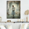 thumbnail image 1 of Designart "Quiet Contemplation Through a Grey Dance III" Portrait Metal Wall Art Prints, 1 of 5