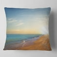 thumbnail image 1 of Designart Quiet Evening Blue Beach - Seashore Throw Pillow - 16x16, 1 of 4