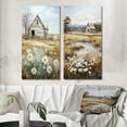 thumbnail image 1 of Designart "Quiet Retreat at the Farmhouse II" Farm Wall Art Set Of 2 - White Landscapes Wall Decor Set Of 2, 1 of 7