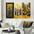 thumbnail image 1 of Designart "Quill Minimalism Abstract Yellow Forest I" Landscape Trees Wall Art Set Of 3 - Trees Yellow Canvas Set For Living Room Decor, 1 of 6