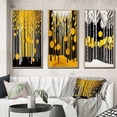 thumbnail image 1 of Designart "Quill Minimalism Yellow Trees in the Forest II" Landscape Trees Framed Wall Art Set Of 3 - Yellow Trees Frame Gallery Wall Set For Home Decor, 1 of 6