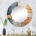 thumbnail image 1 of Designart "Quilted Paper II" Abstract Round Wall Mirror - Modern Oval Printed Decorative Oversized Mirror - Multiple Color Options, 1 of 4