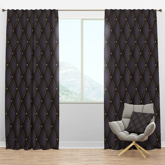 Designart 'Quilted Retro Pattern' Mid-Century Modern Blackout Curtain Panel