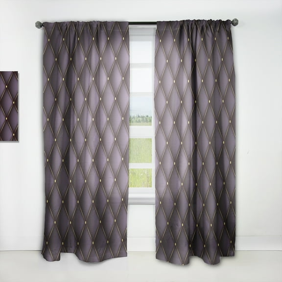 Designart 'Quilted Retro Pattern' Mid-Century Modern Curtain Panel