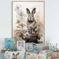 thumbnail image 1 of Designart "Rabbit Sumi Asian Painting II" Asian Floater Framed Canvas Art Print, 1 of 7