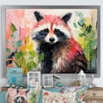 thumbnail image 1 of Designart "Raccoon Amidst Flowers Black and Green II" Animals Framed Wall Art Decor - Modern Farmhouse Green Raccoon Entryway Framed Wall Art, 1 of 6