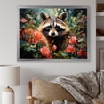 thumbnail image 1 of Designart "Raccoon in Pink Flower Forest Black and Pink" Animals Framed Wall Art Decor - Modern Farmhouse Black Raccoon Bedroom Framed Canvas Wall Art, 1 of 6