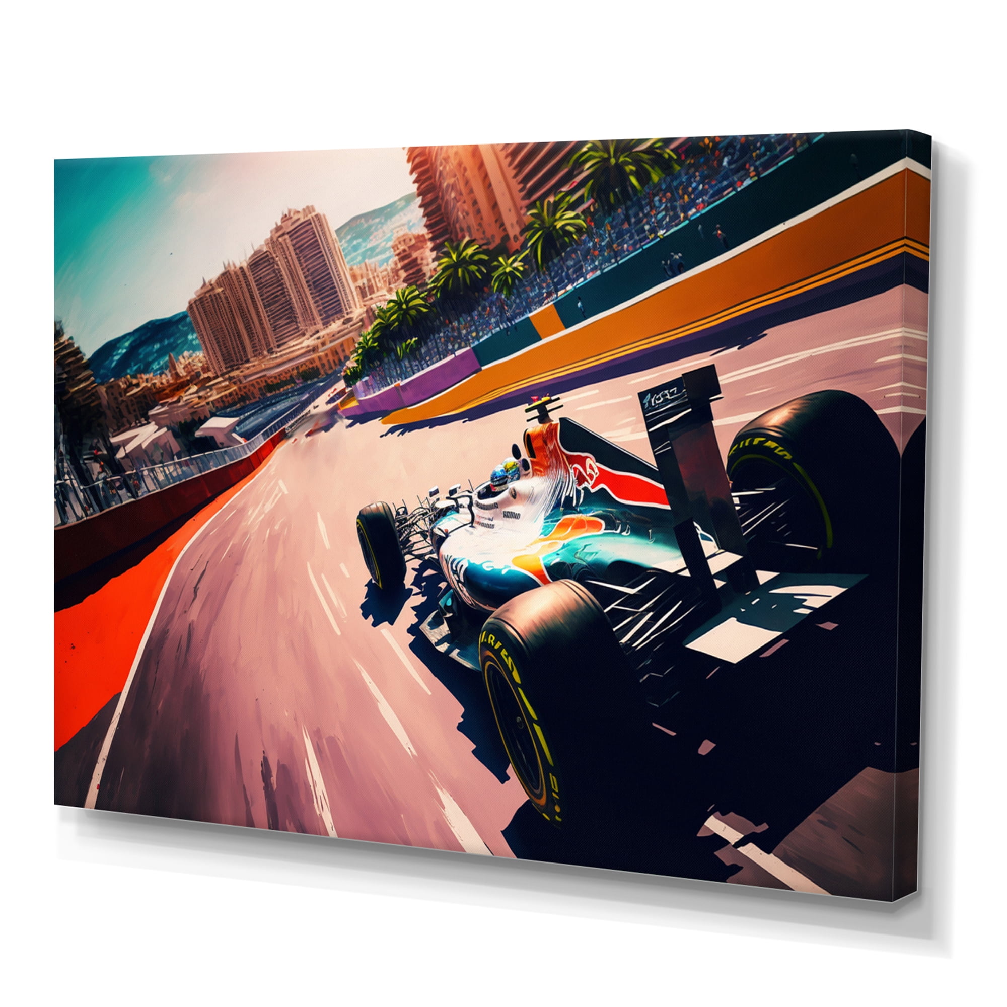 Designart Racing car in Monaco GP III Canvas Wall Art - Walmart.com