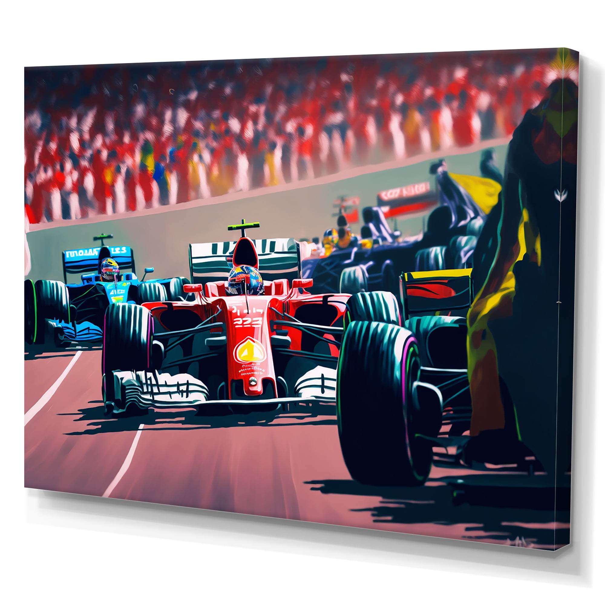 Designart Racing car in Monaco GP X Canvas Wall Art