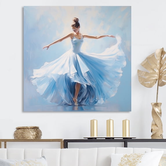 Designart "Radiant Blue Ballet Performance II" Dance Canvas Prints