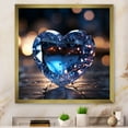 thumbnail image 1 of Designart "Radiant Blue Heart Outline" Abstract Shapes Picture Framed Canvas Wall Art, 1 of 5