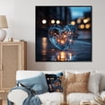 thumbnail image 1 of Designart "Radiant Blue Heart Outline I" Abstract Shapes Floater Framed Canvas Prints, 1 of 5