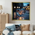 thumbnail image 1 of Designart "Radiant Blue Heart Outline I" Abstract Shapes Picture Framed Canvas Prints, 1 of 5