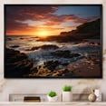 thumbnail image 1 of Designart "Radiant Coastal Retreat Sunset Serenity I" Landscapes Floater Framed Wall Decor, 1 of 7