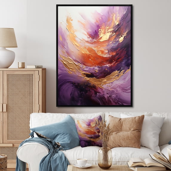 Designart "Radiant Fuchsia Eruption" Abstract Spirals Floater Framed Canvas Prints