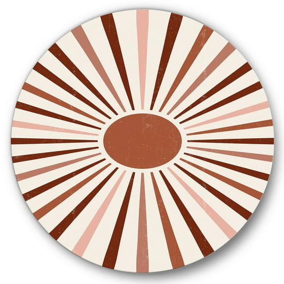 Designart 'Radiant Geometric Sun' Modern Circle Metal Wall Art 29x29 - Disc of 29